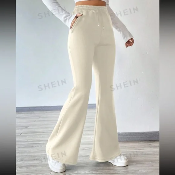 SHEIN Pants Jumpsuits Shein Ezwear Apricot Drawstring Waist